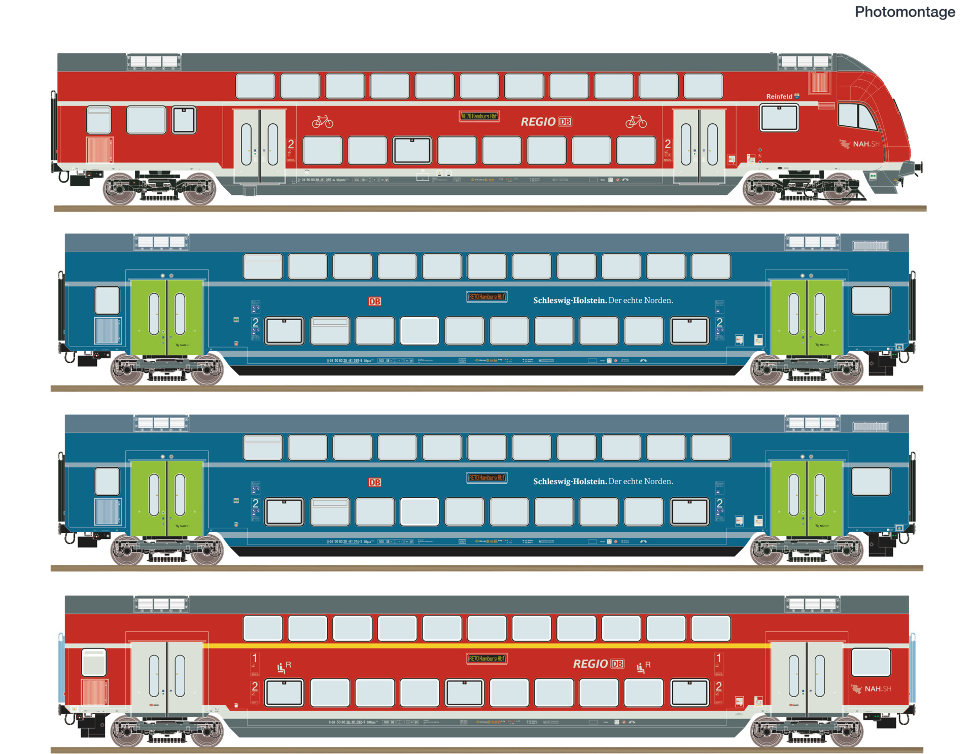 Roco 6220250 4-tlg. Set: Doppelstockwagen