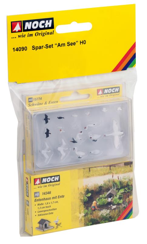 Noch 14090 Spar-Set Am See, Entenhaus + Enten + Schwäne