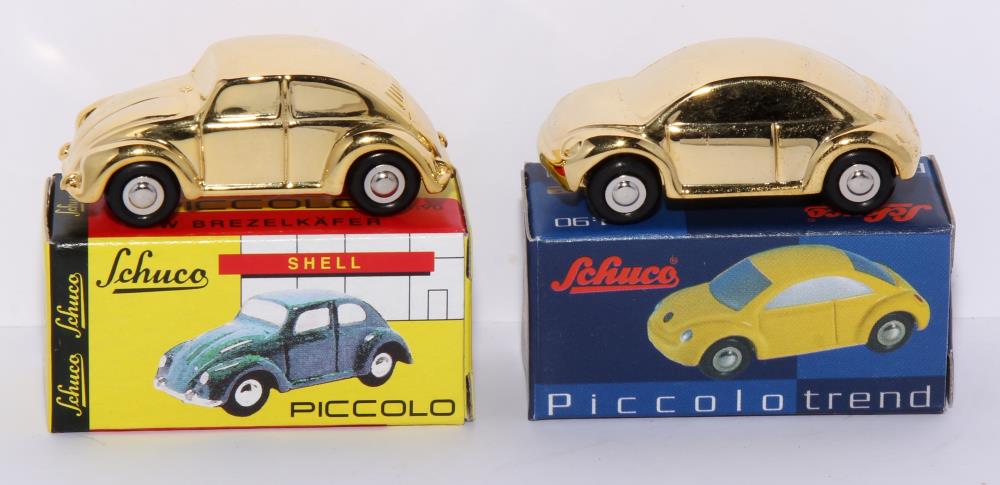 Schuco Piccolo Set VW Käfer, VW Beetle 2 Stk., 1:90, gold, OVP