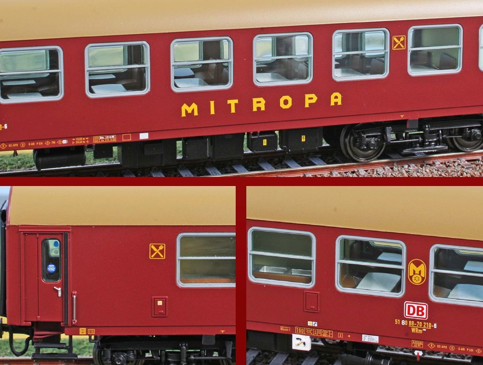 ACME 52132 Speisewagen WRm130 Mitropa DB 1:87 Spur H0 DC NEU