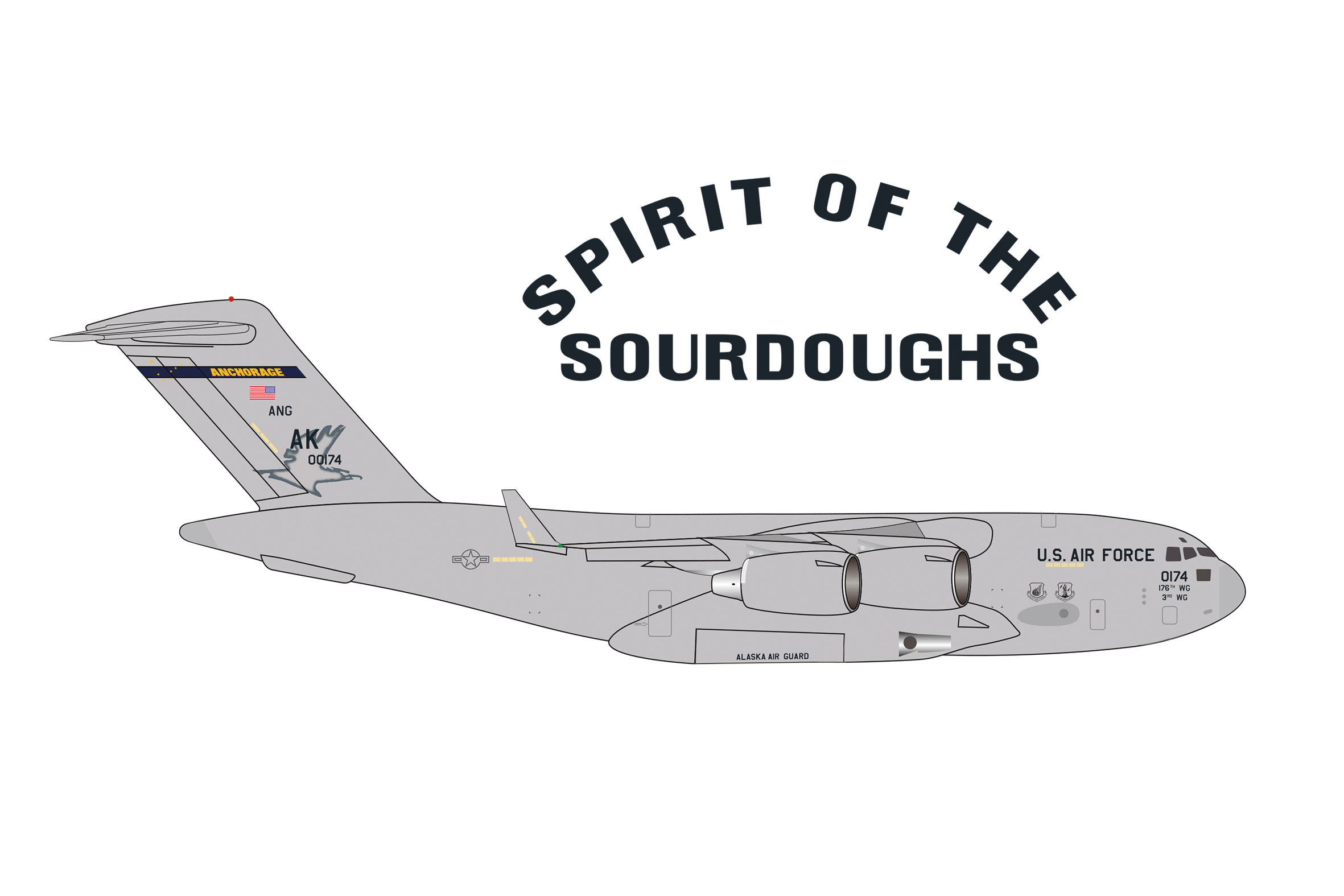 Herpa 539920 C-17A USAF 517th AS Elmendorf