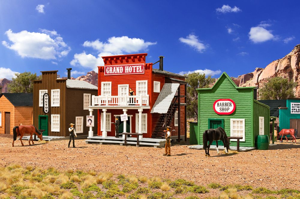 Kibri 38501 Westernhäuser Ensemble Hotel 1:87 Spur H0 Bausatz