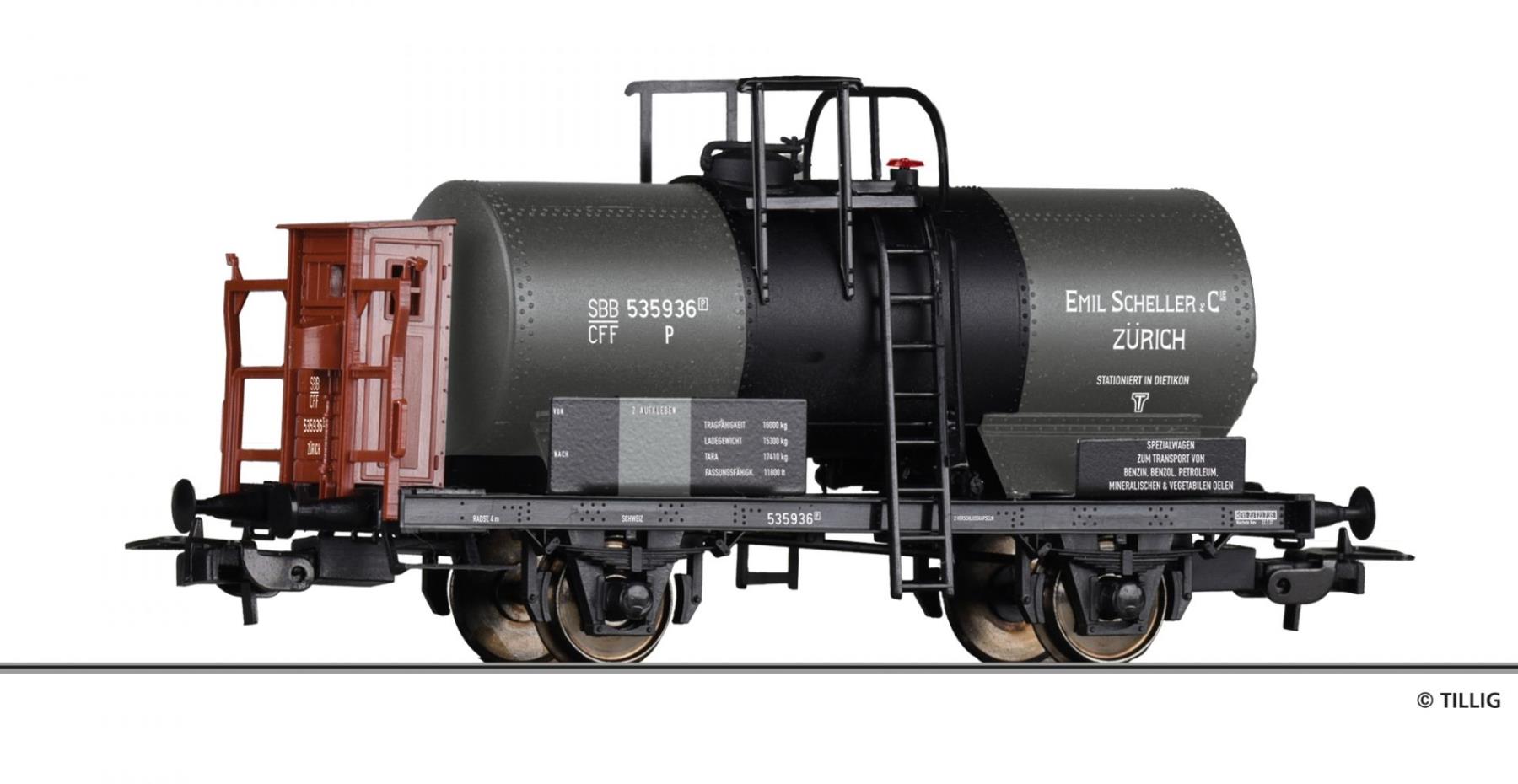 Tillig 77044 Kesselwagen Emil Scheller & Cie. Zürich SBB Spur H0