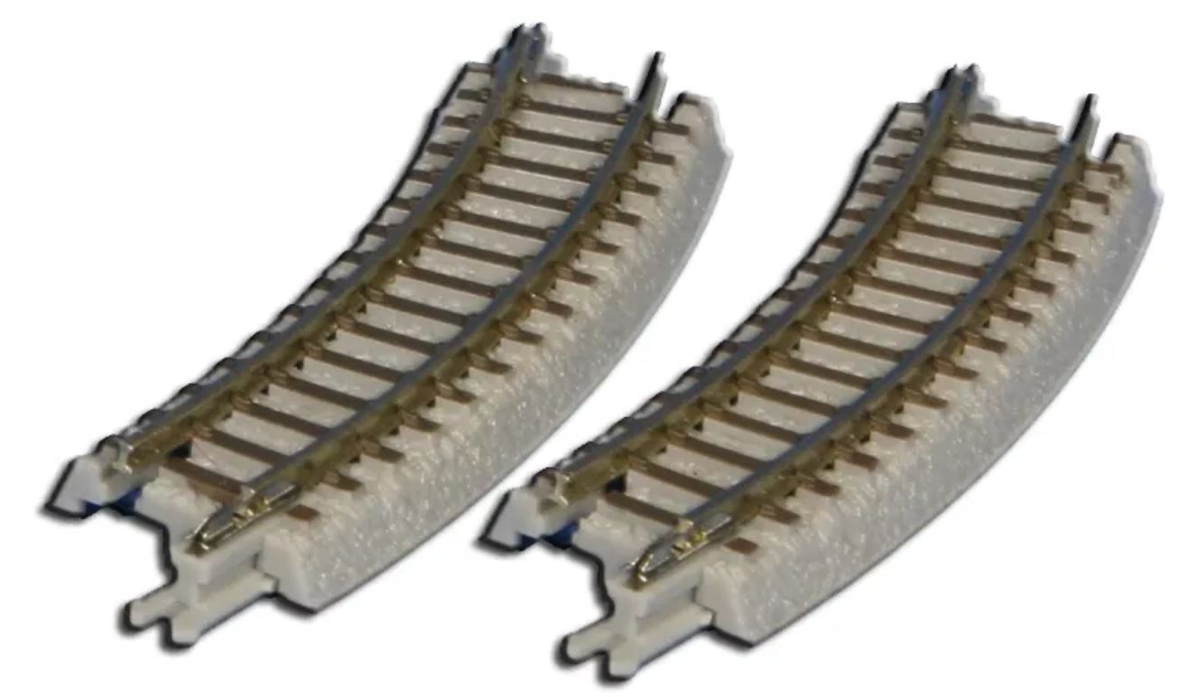 Rokuhan R019 Gleis gebogen R127-26° Gegenbogen 2 Stück Spur Z