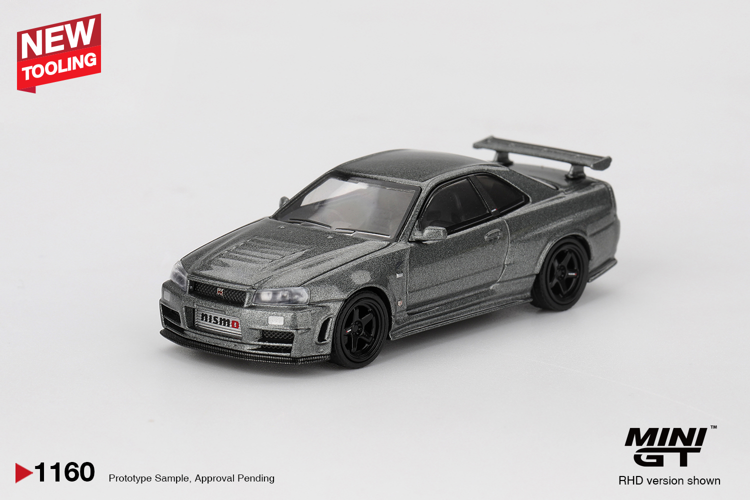 Mini GT MGT01160-R 1:64 NISSAN SKYLINE GTR (R34) DARK METAL GRAY NISMO CRS 1999