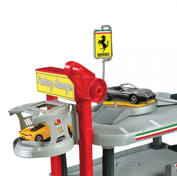 Bburago 18-31204 Ferrari R&P 1:43 "ParkingGarage" inkl. 2 Fahrzeugen