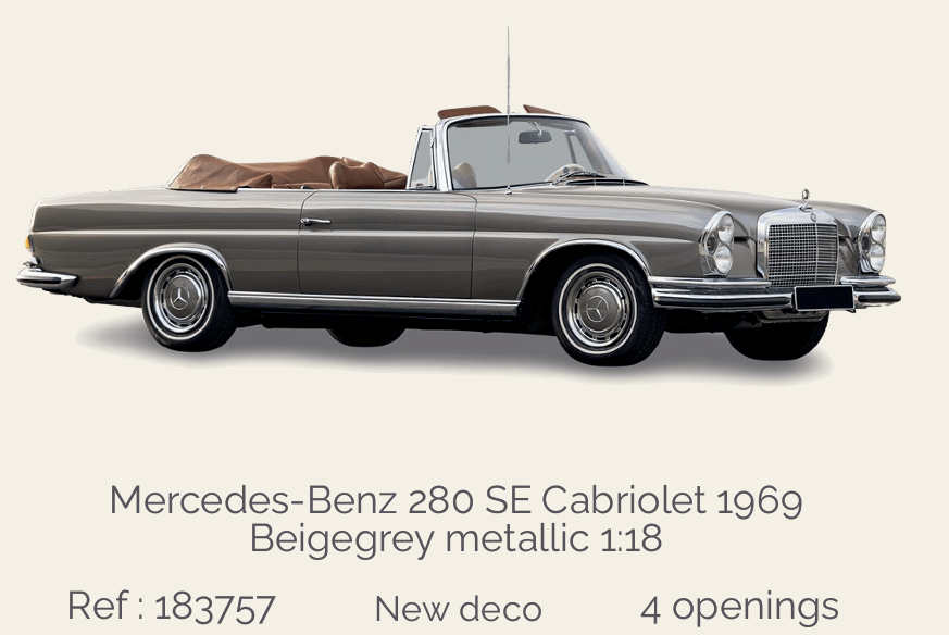 Norev 183757 Mercedes-Benz 280 SE Cabriolet 1969 Beigegrey metallic 1:18
