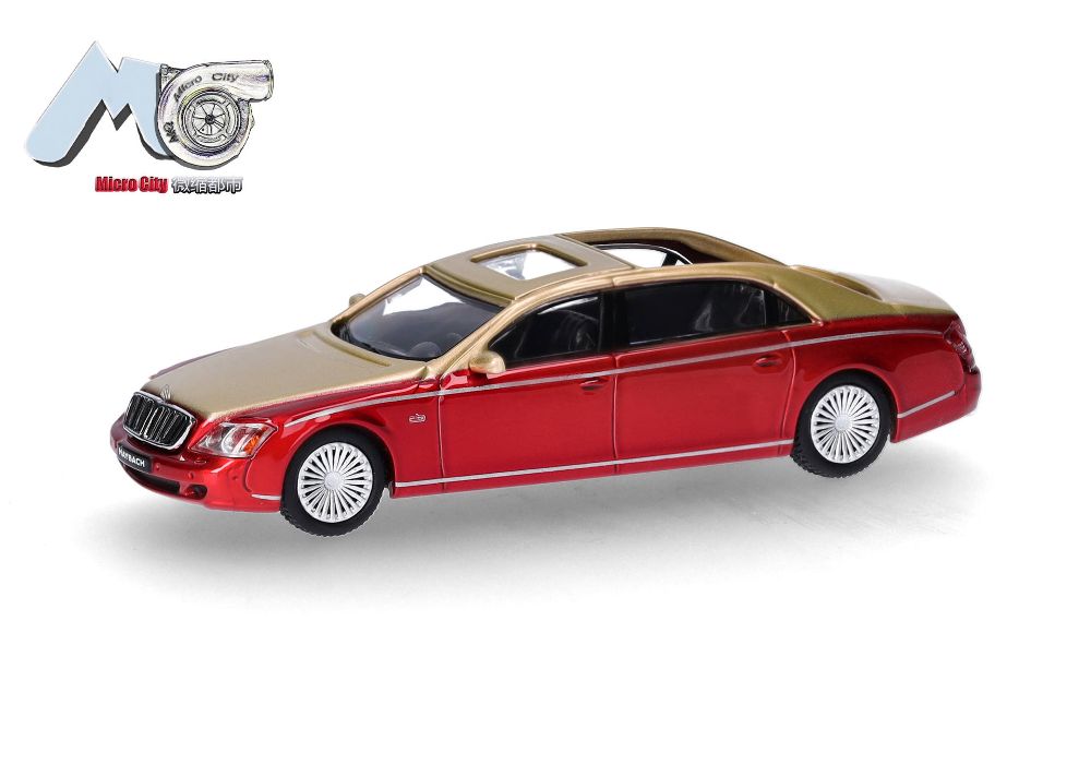 Herpa 87MC000034 MicroCity: Maybach 62S rot/gold (2002-2013) 1:87 NEU
