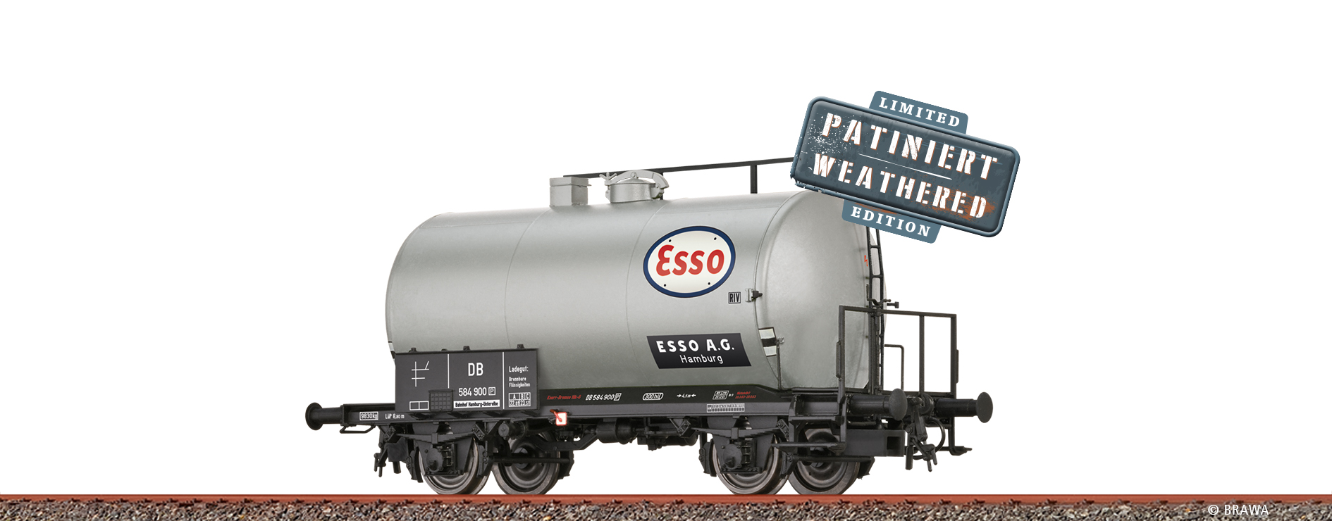Brawa 50038 Kesselwagen Z [P] Esso DB 1:87 Spur H0 DC Neu OVP