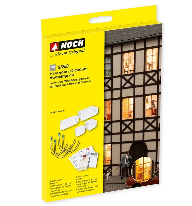 Noch 51250 micro-rooms LED-Gebäude-Beleuchtungs-Set Spur H0