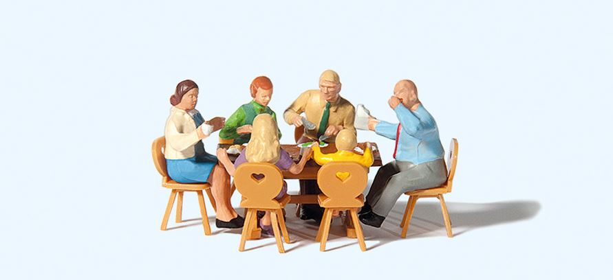 Preiser 10282 Familie Krause in der Gartenwirtschaft 1:87 Spur H0