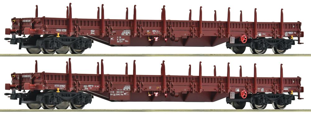 Roco 6600186 2-tlg Set Rungenwagen ZSSK Cargo 1:87 Spur H0 DC