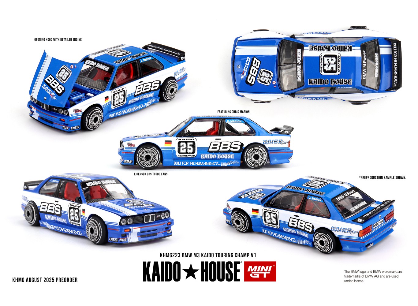 Kaido House KHMG223 1:64 BMW M3 (E30) KAIDO TOURING CHAMP V1 1989