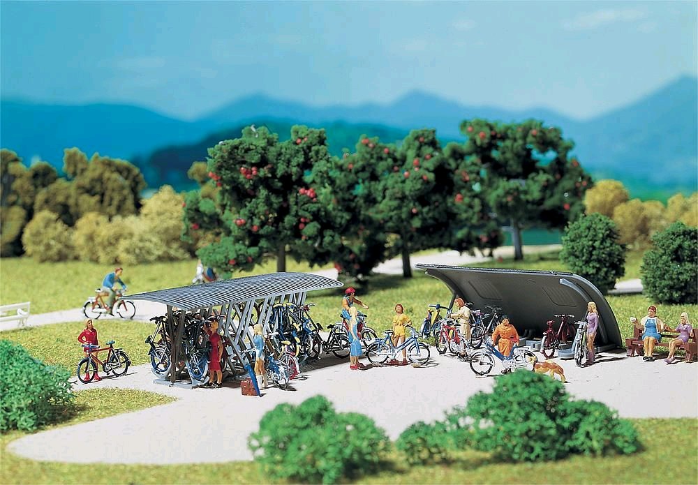 Faller 180584 2 Fahrradständer mit Rädern 1:87 Spur H0 Neu OVP