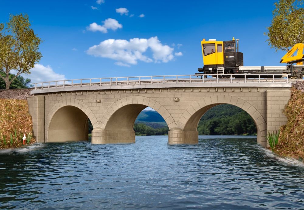Kibri 39722 H0 Steinbogenbrücke mit Eisbrecherpfeilerngebogen, eingleisi