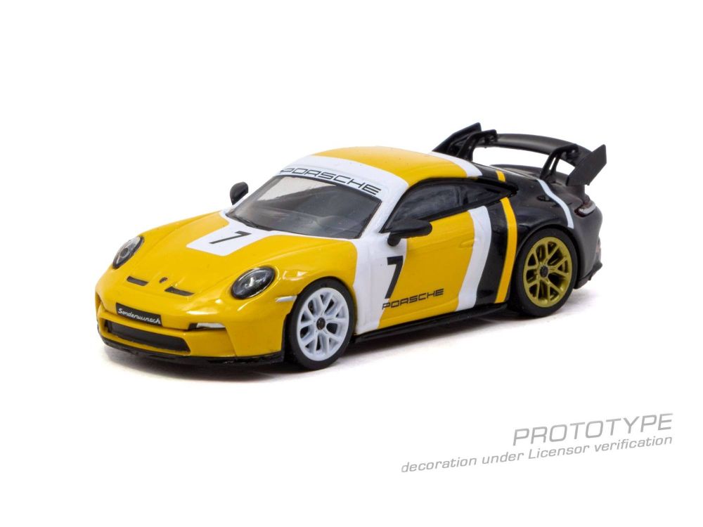 Tarmac Works T64MC-024-YB 1:64 PORSCHE 911 (992) BLACK & YELLOW GT3 2022