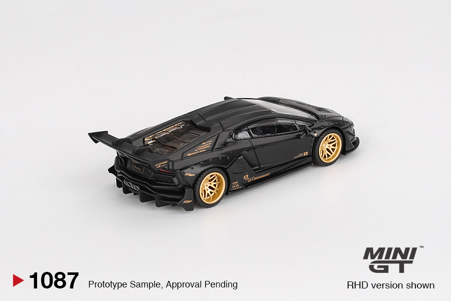 Mini GT 1087 Lamborghini Aventador LB-WORKS Matte Black 2025 1:64