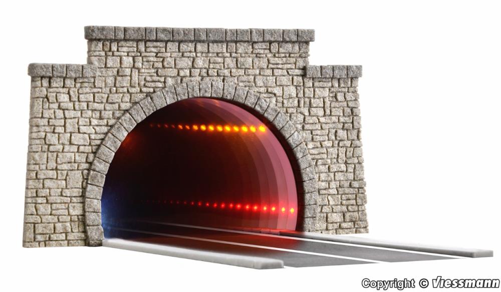 Viessmann 5097 H0 Straßentunnel klassisch, mit LED Spiegeleffektund Tiefenw