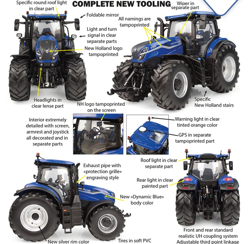Universal Hobbies UH6810 New Holland T7.210 "Dynamic Blue" - 2026 1:32 Spur 1