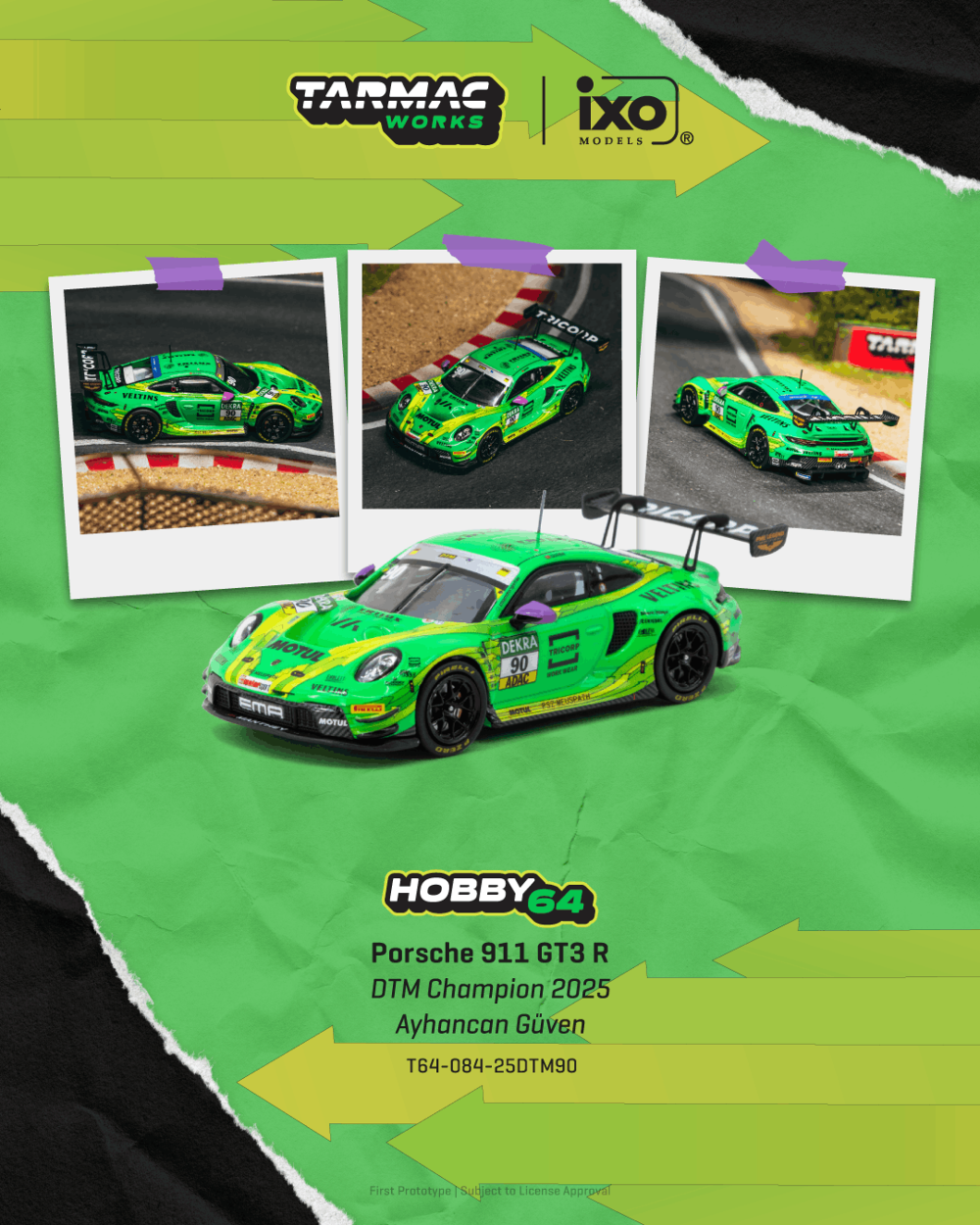 Tarmac Works T64-084-25DTM90 1:64 AYHANCAN GÜVEN DTM CHAMPION 2025