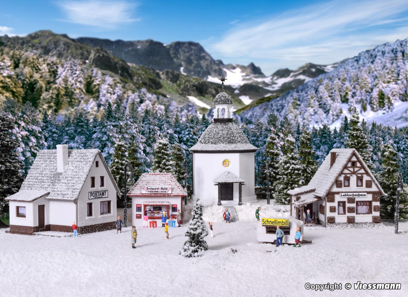 Vollmer 47613 Weihnachtsdorf mit LED-Beleuchtung 1:160 Spur N Neu