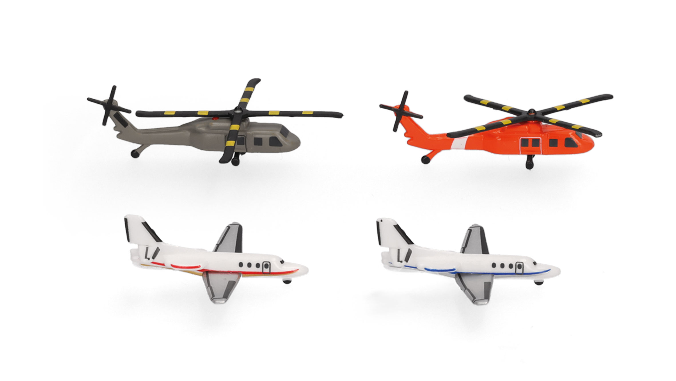 Herpa 535939-001 Helicopter & Bizjet set (2+2)