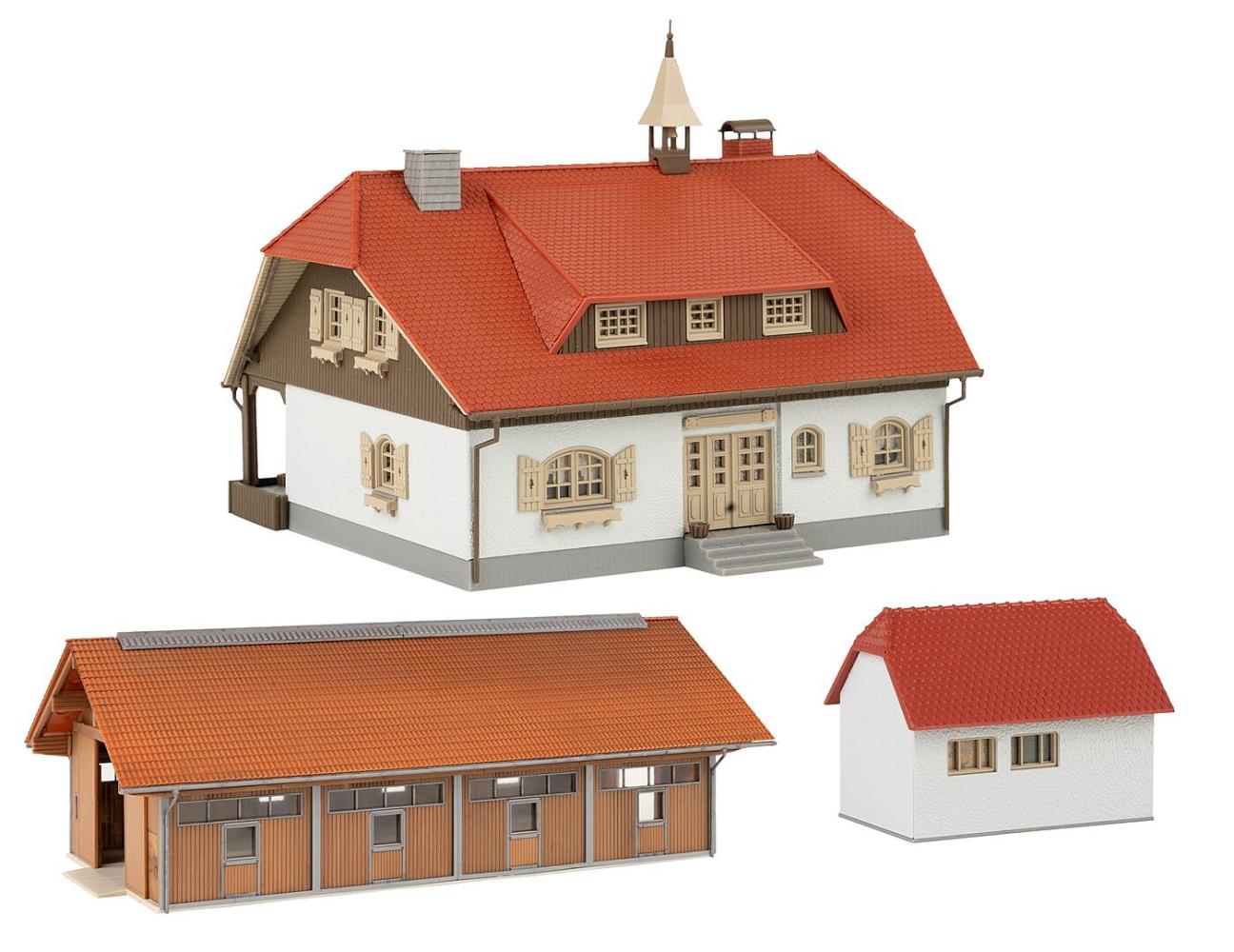 Faller 130583 Bauernhaus mit Stallung und Garage 1:87 Spur H0 Neu