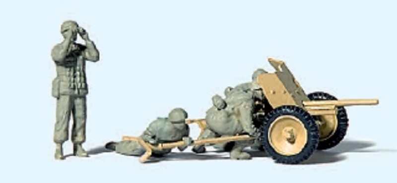 Preiser 16628 Fallschirmjäger mit 3,7cm PAK