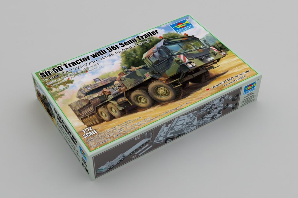 Trumpeter 07196 Slt-56 Tractor with 56t Semi Trailer 1:72 Bausatz Neu