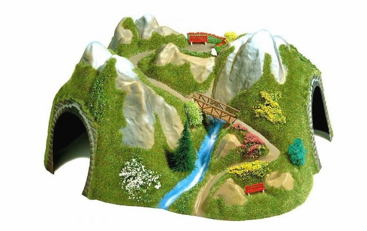 Busch 3021 Ecktunnel mit Brücke H0