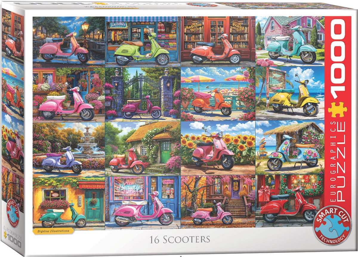EUROGRAPHICS 6000-5916 16 Roller/Scooters 1000 Teile Puzzle Neu OVP