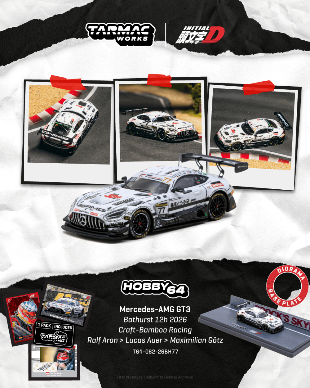 Tarmac Works T64-062-26BH77 1:64 MB AMG GT GT3 CRAFT-BAMBOO RACING BATHURST 12H 2026