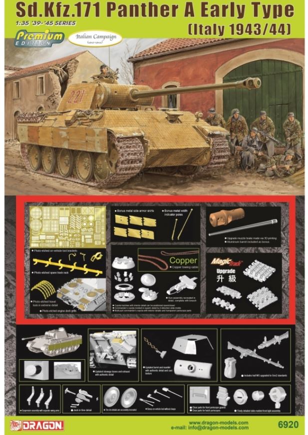 Dragon 6920 Sd.Kfz.171PantherA EarlyProd IT'43/44 1:35 Bausatz