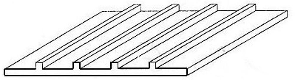 evergreen 4543 Strukturplatte, 1x150x300 mm,Raster 2,5 mm, 1 Stück