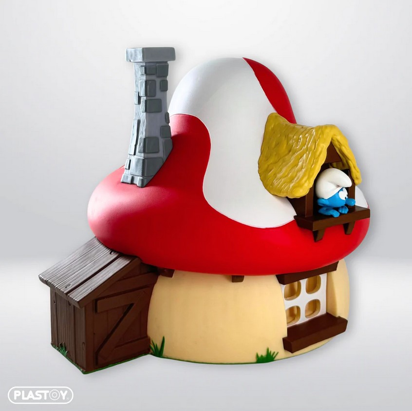 Plastoy 80201 Schlümpfe Pilzhaus 15 cm NEU OVP Spardose