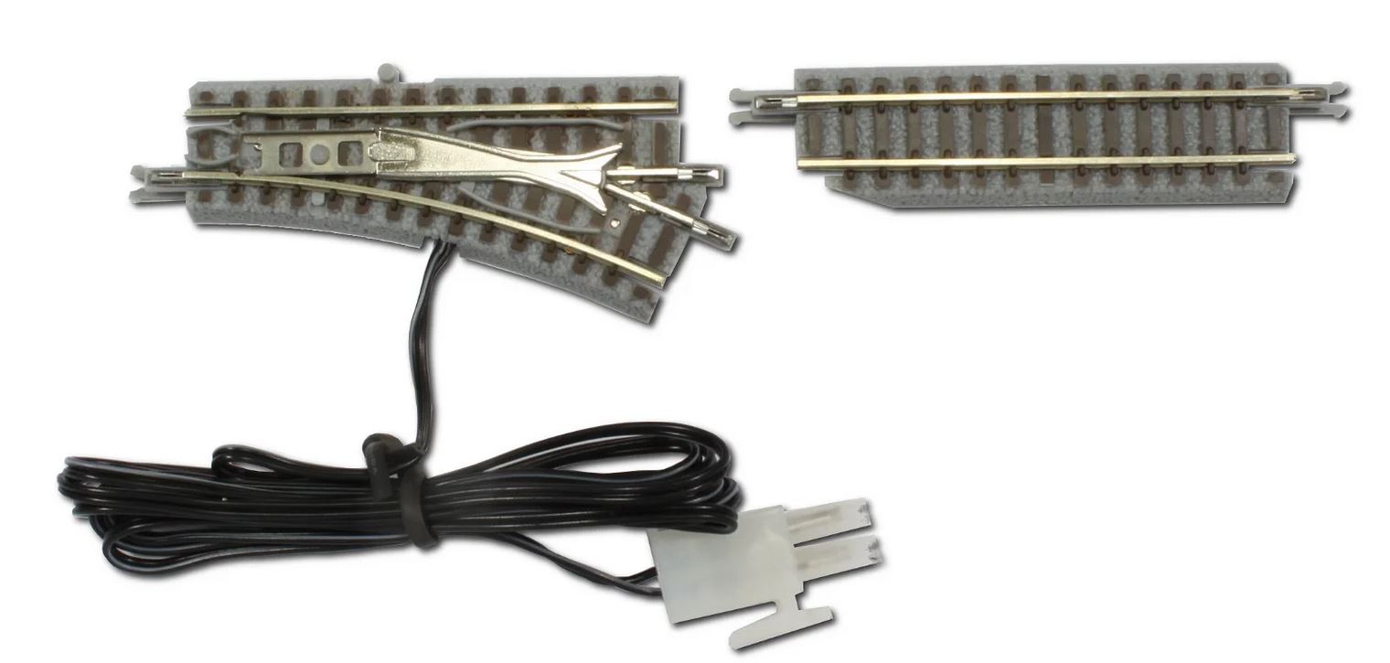 Rokuhan R023 Elektr Weiche rechts R127-26° inkl. Gleis gerade Spur Z