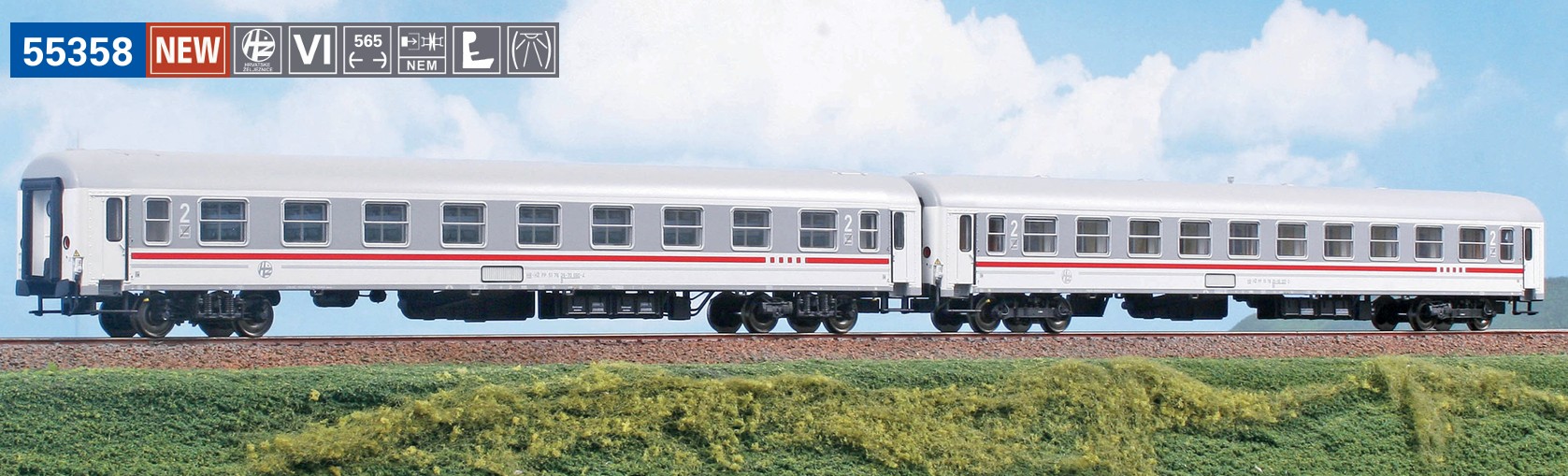 ACME 55358 Personenwg 2-teilig UIC-Y HZ 1:87 Spur H0 DC NEU OVP