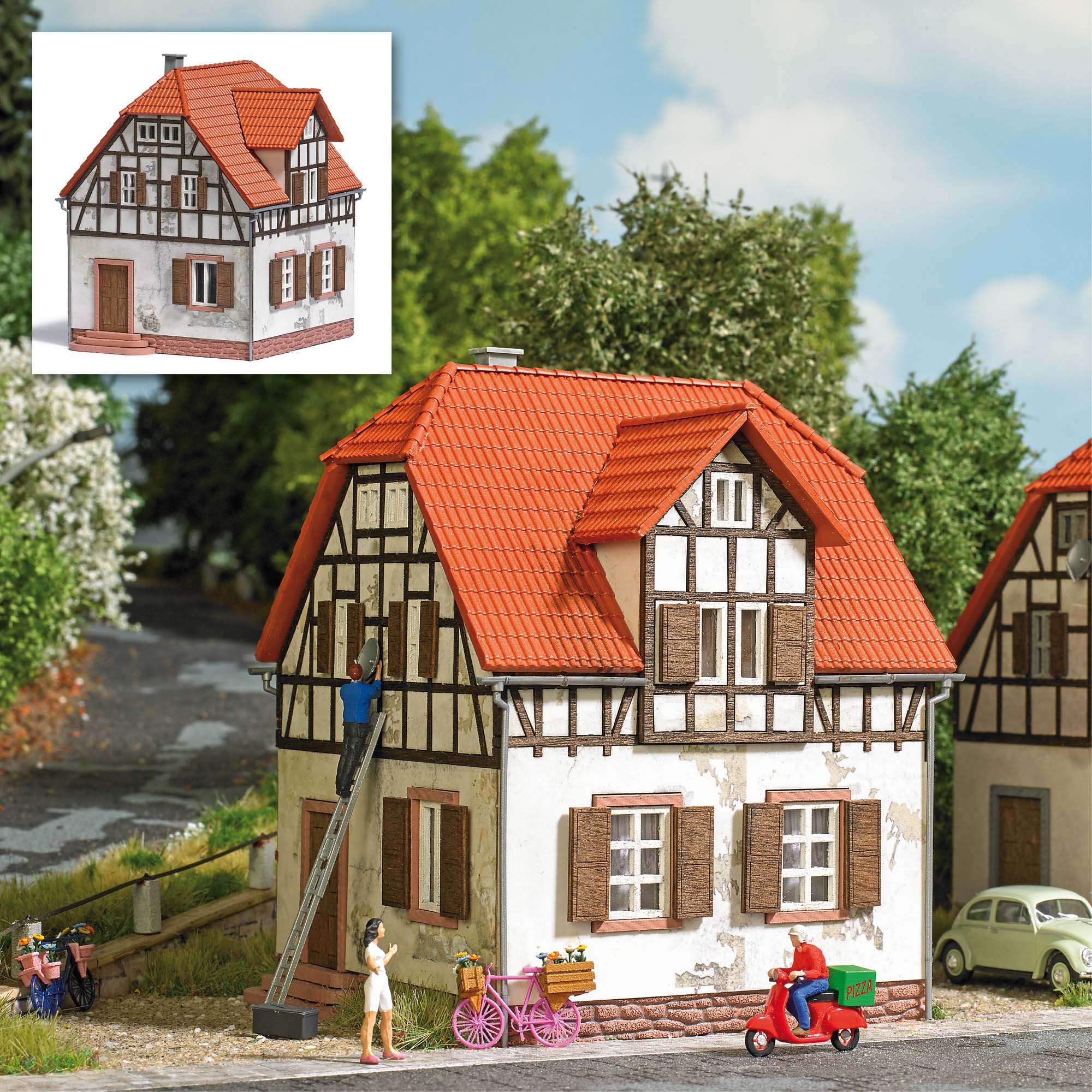 Busch 1906 Altes Wohnhaus - Spur H0 - Bausatz - Neu - OVP