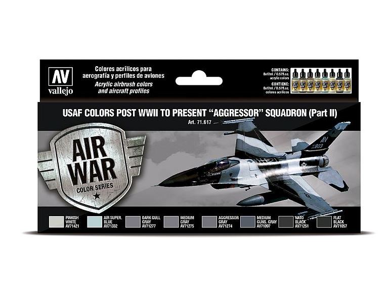 Vallejo 71617 Farb-Set, USAF 1940er-heute, Aggr. Squadron, 2 - 8 x 17 ml