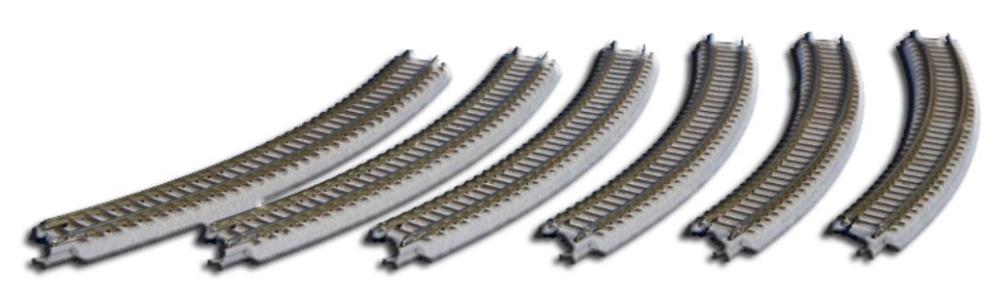 Rokuhan R015 Gleis gebogen R270-30° 6 Stück 1:220 Spur Z Neu OVP