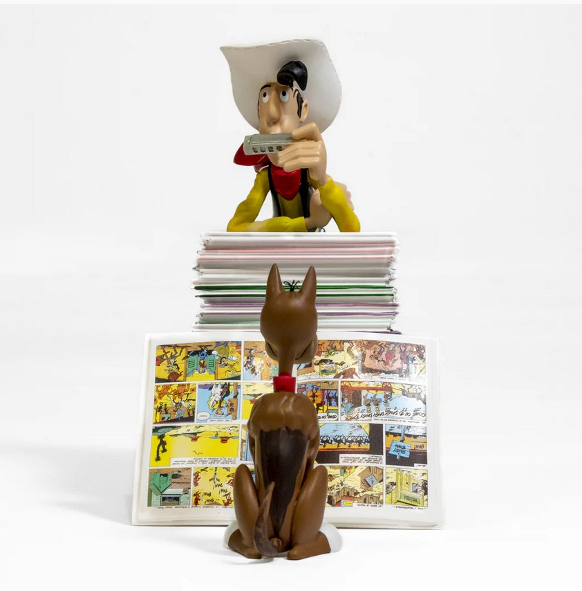 Plastoy 00391 Lucky Luke & Rantanplan Albenstapel 20 cm NEU OVP