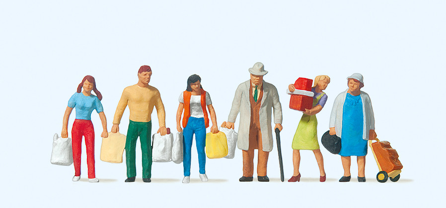 Preiser 10121 Einkaufende 1:87 Spur H0 NEU OVP Figuren