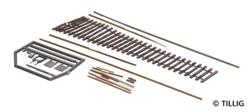Tillig 85441 Bausatz Flexsteg-Weiche, Herzstückwinkel 11°