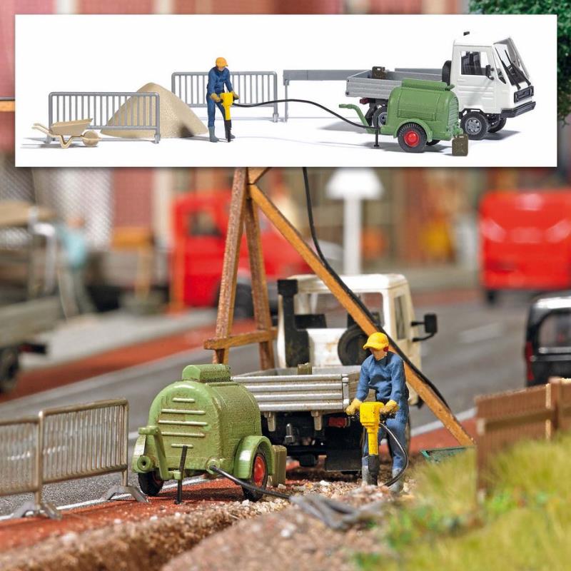 Busch 7904 Action Set: Kompressor mit Presslufthammer