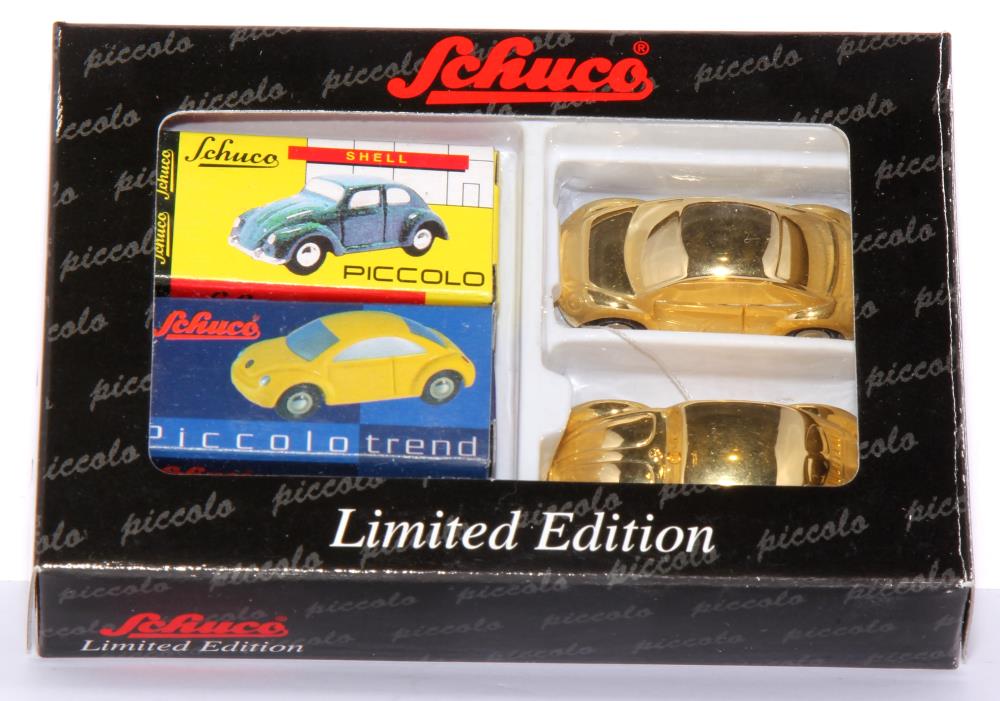Schuco Piccolo Set VW Käfer, VW Beetle 2 Stk., 1:90, gold, OVP