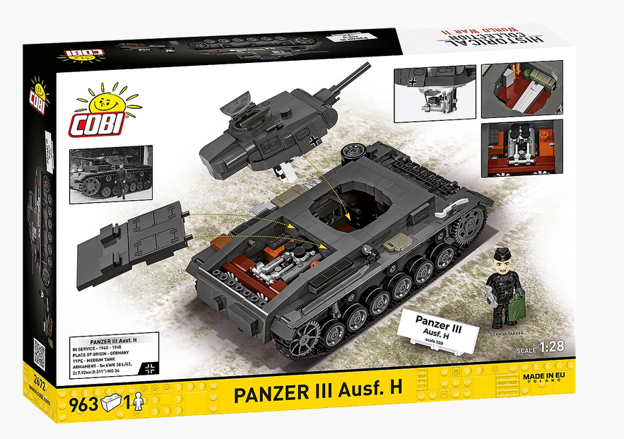 Cobi 2672 Panzer III Ausf.H 1:28 Modellbausatz NEU OVP Bricks
