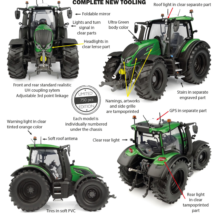 Universal Hobbies UH7236 Valtra N175 - Ultra Green 1:32 Spur 1 Standmodell NEU