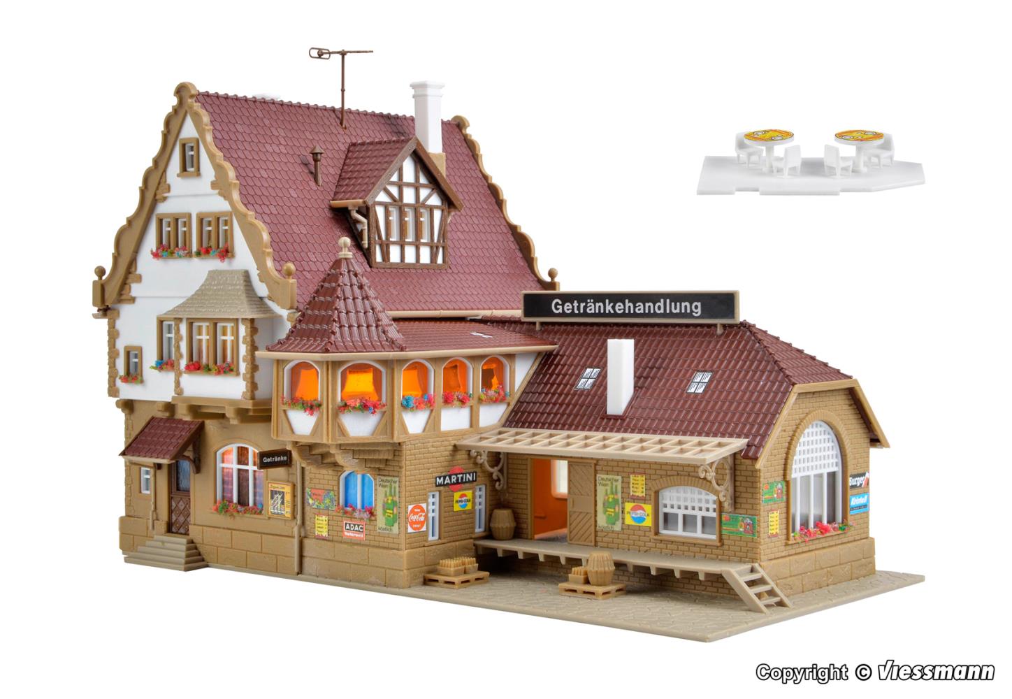 Vollmer 43697 Getränkehandlung mit Inneneinrichtung 1:87 Spur H0
