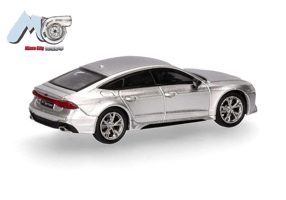 Herpa 87MC000083 MicroCity: Audi RS7 silber 1:87 Spur H0 Standmodell