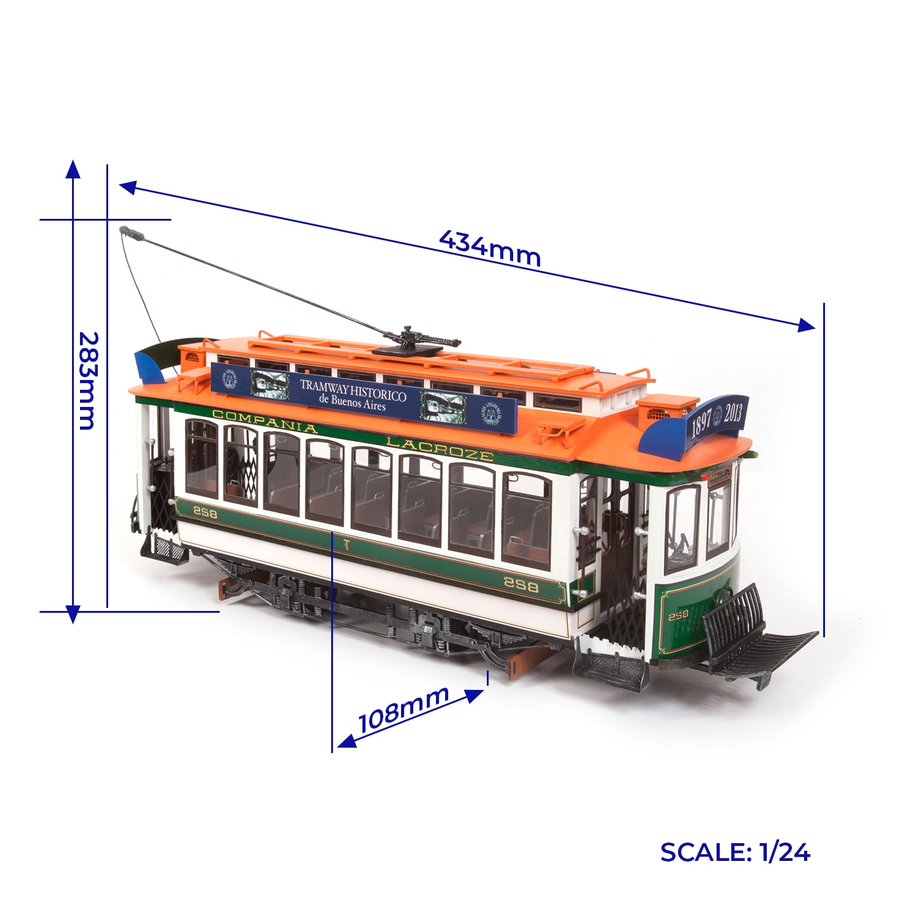OcCre 53011 Buenos Aires Straßenbahn 1:24 Holzbausatz NEU OVP